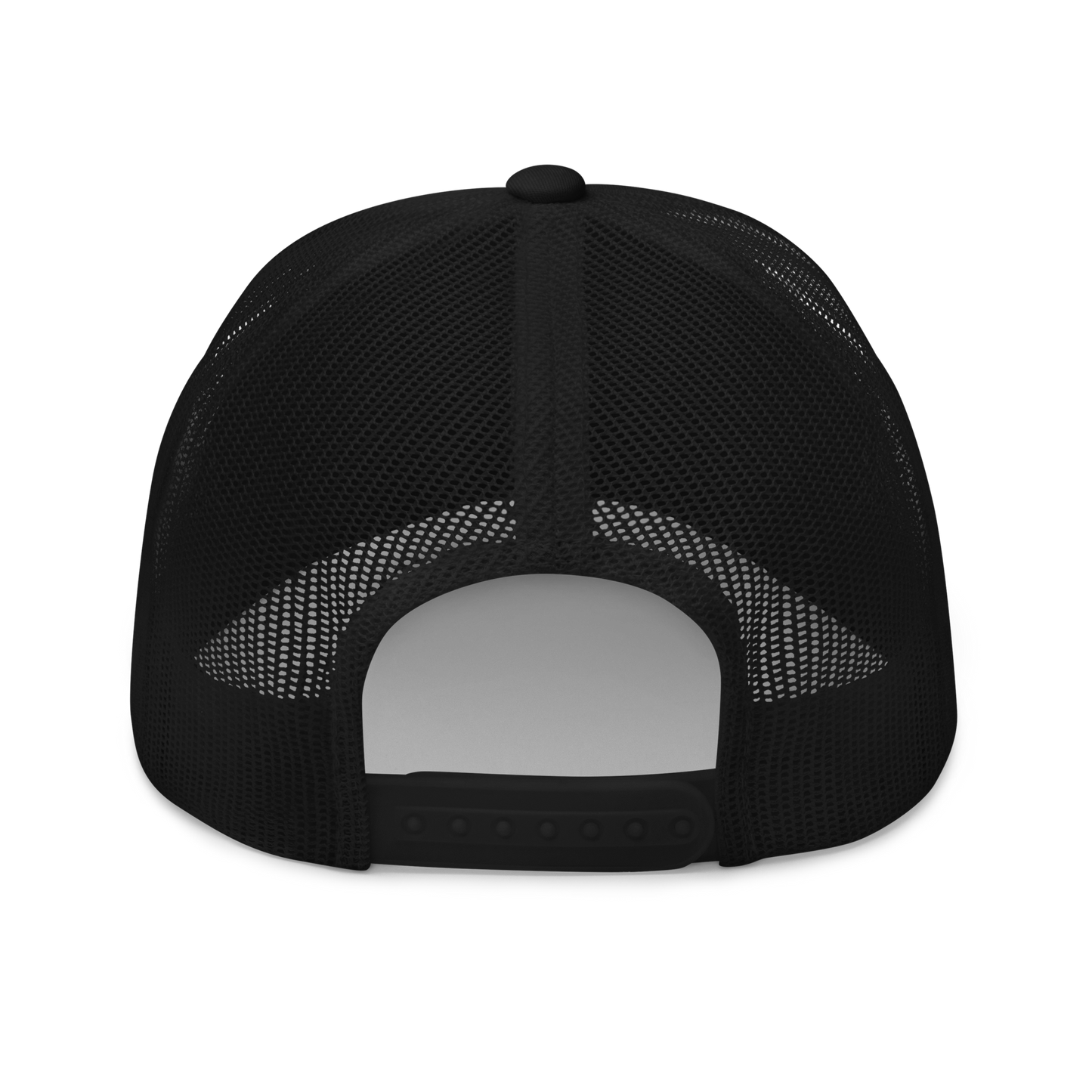 Common Mudpuppy "Necturus maculosus" Embroidered Black Trucker Hat Back Mockup