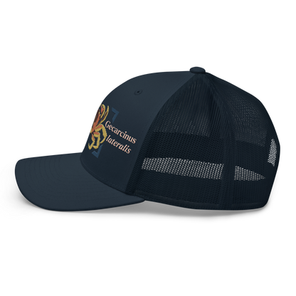 Blackback Land Crab "Gecarcinus lateralis" Embroidered Navy Blue Trucker Hat Left Mockup