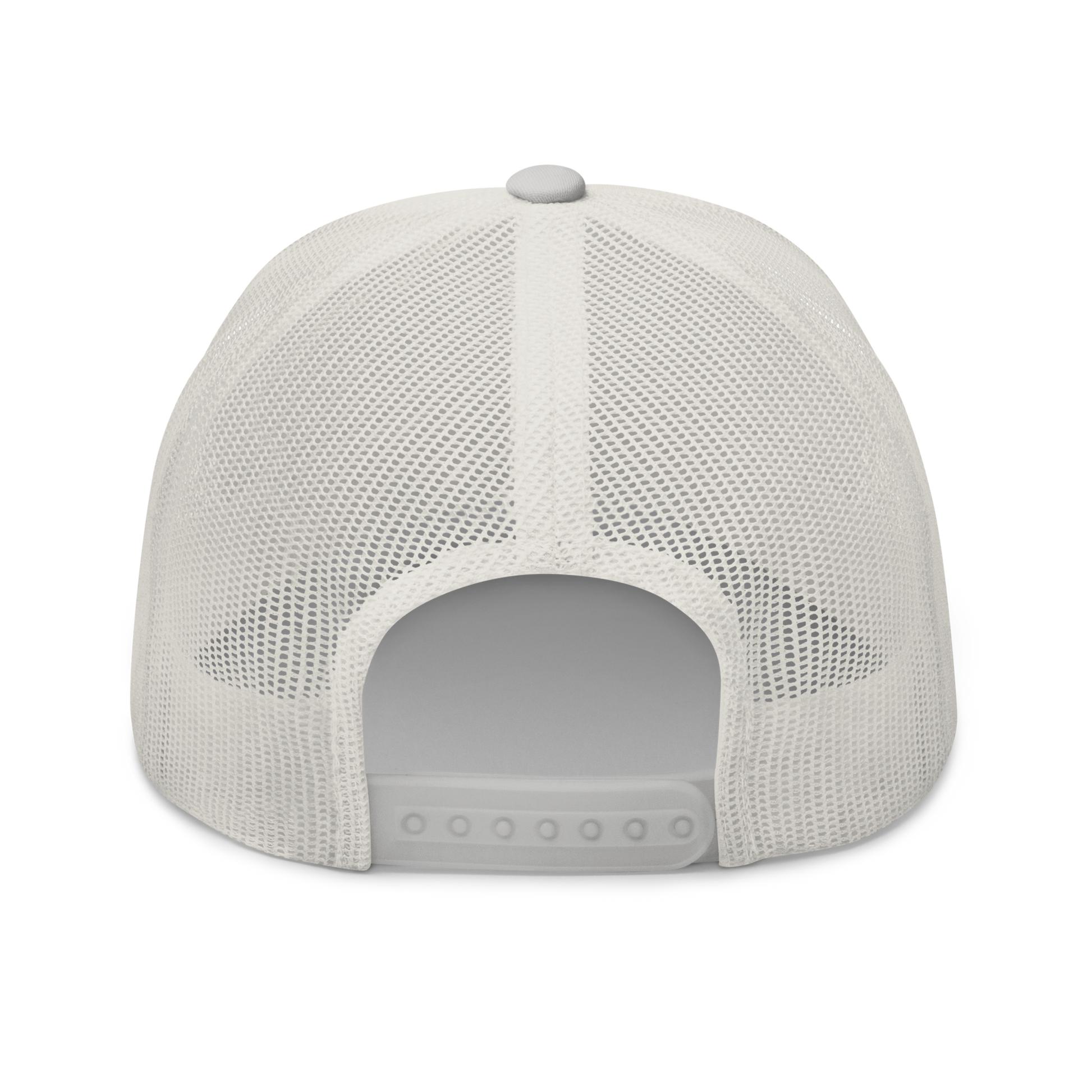 Bontequagga "Equua quagga burchellii" Embroidered Silver Trucker Hat Back Mockup