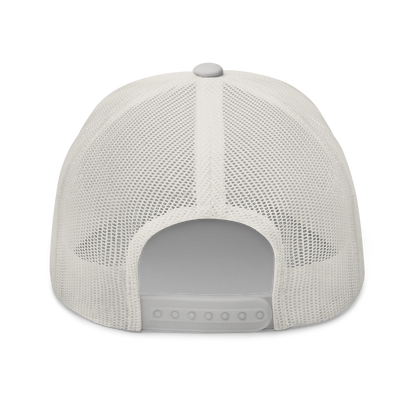Common Mudpuppy "Necturus maculosus" Embroidered Silver Trucker Hat Back Mockup