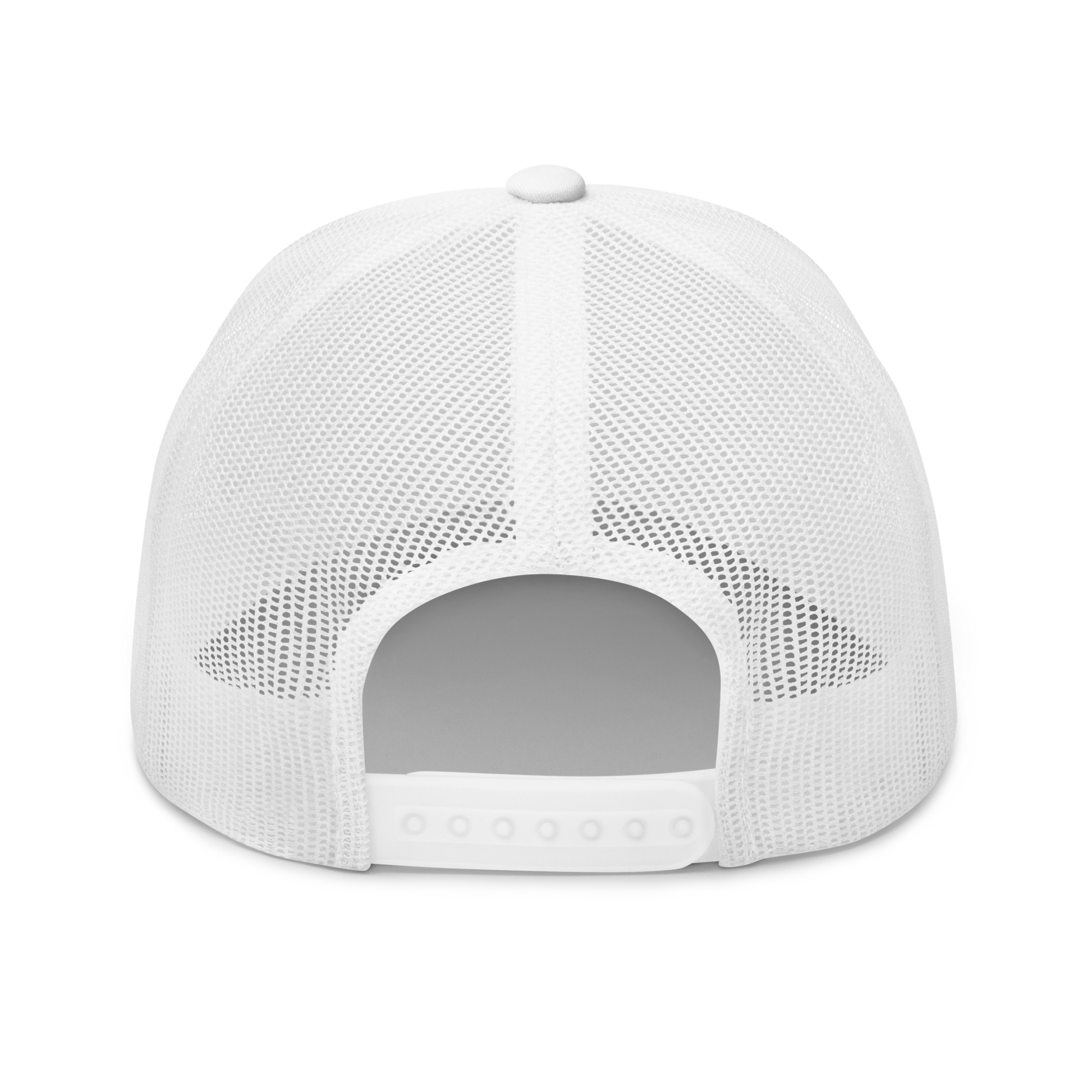 Common Mudpuppy "Necturus maculosus" Embroidered White Trucker Hat Back Mockup