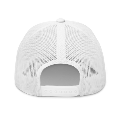 Common Mudpuppy "Necturus maculosus" Embroidered White Trucker Hat Back Mockup