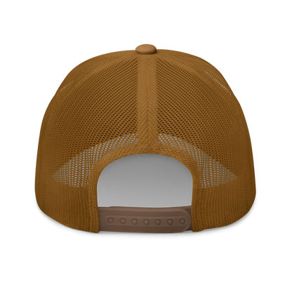 Giant Butterfly Lizard "Leiolepis guttata" Embroidered Caramel Trucker Hat Back Mockup