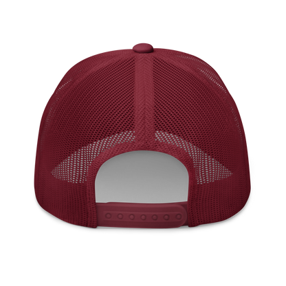 Giant Butterfly Lizard "Leiolepis guttata" Embroidered Cranberry Red Trucker Hat Back Mockup