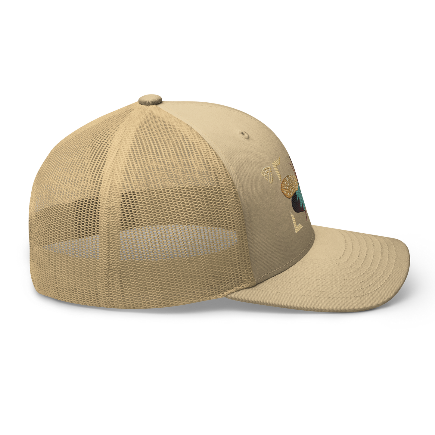 Lanternfly "Pyrops effusa" Embroidered Khaki Trucker Hat Right Mockup